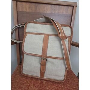 Vtg Canvas Crossbody Messenger Shoulder Bag Satchel‎ Military Safari